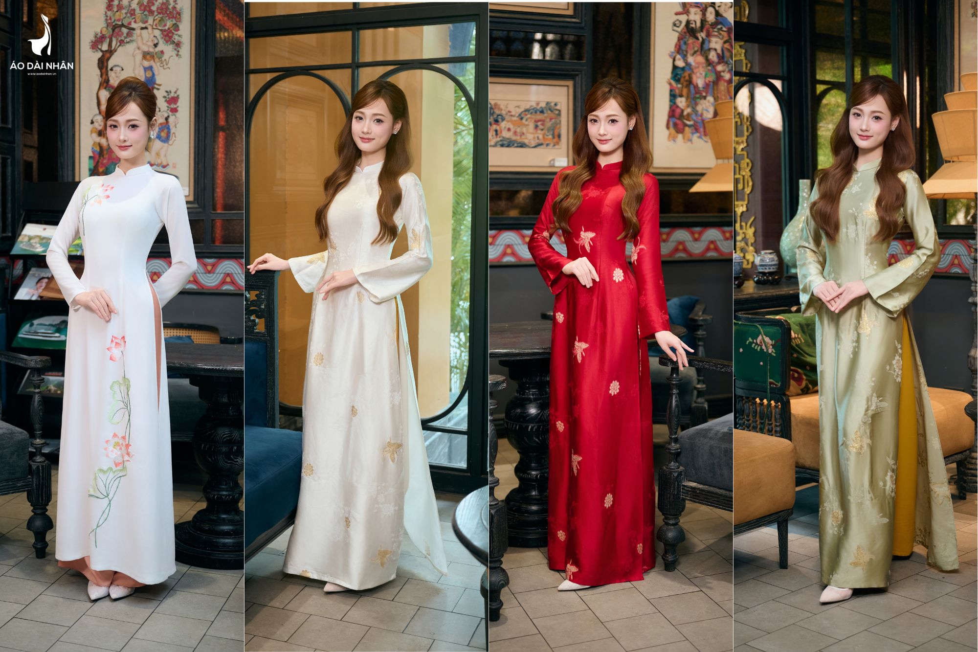 Bộ sưu tập áo dài đa dạng kiểu dáng, thiết kế, size số đa dạng - áo dài nhân