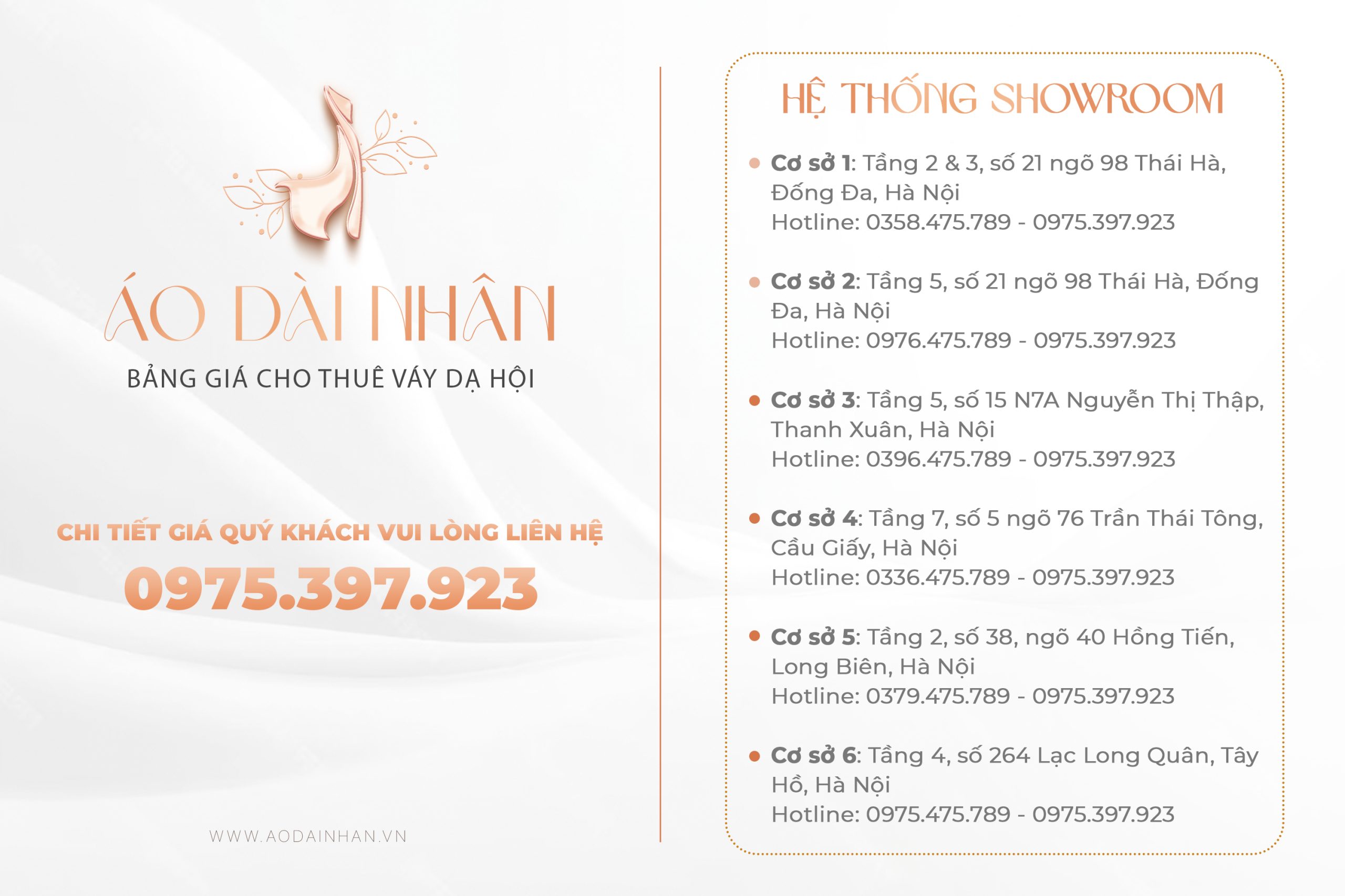 Bảng giá cho thuê váy dạ hội