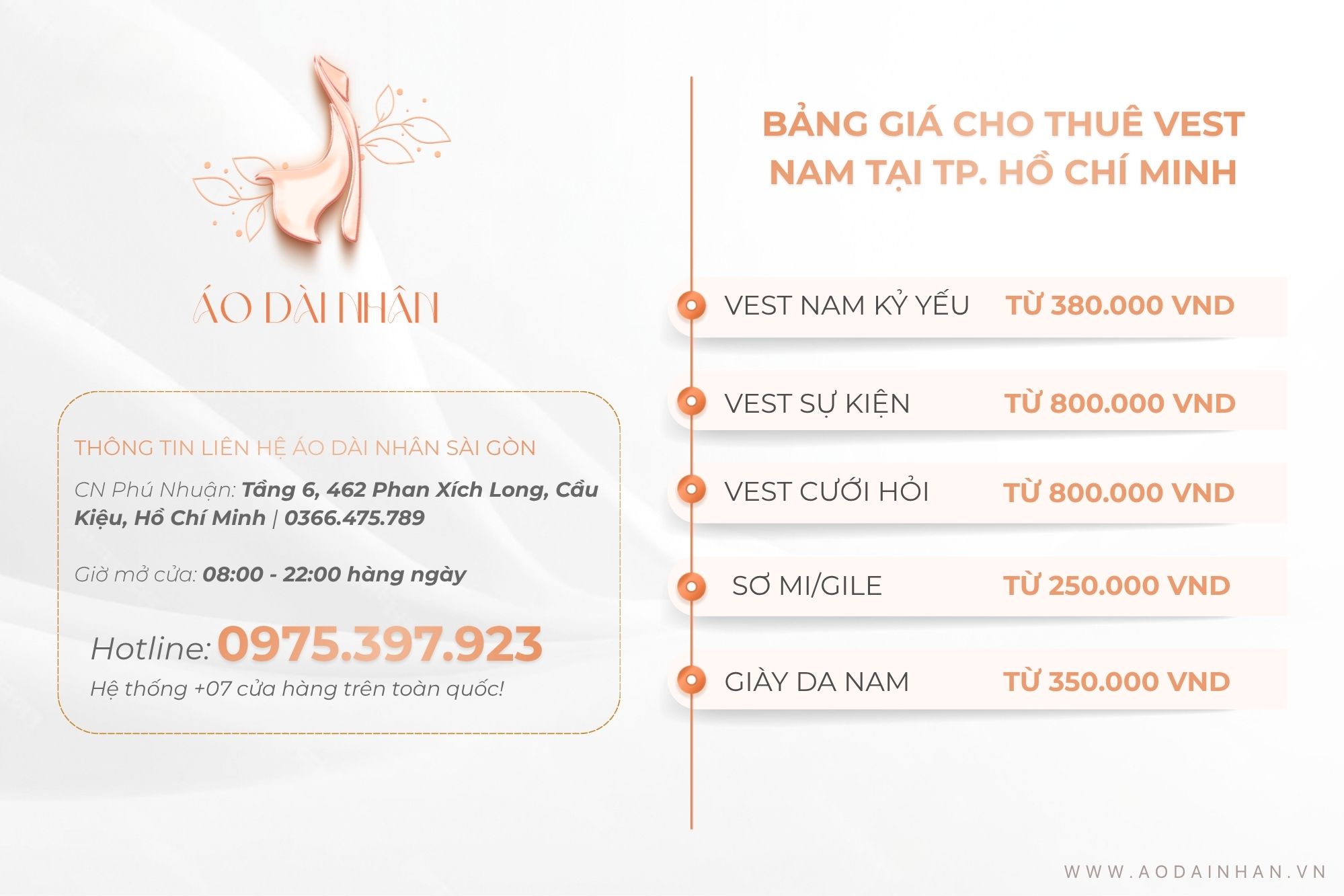 bảng giá cho thuê vest sự kiện uy tín, giá rẻ, chuyên nghiệp