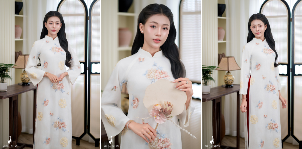 Mẫu Áo Dài Chụp Ảnh Nghệ Thuật Họa Tiết Hoa Nhí Mang Vẻ Đẹp Đài Các
