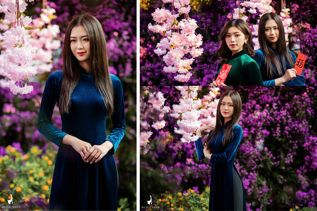 Mẫu Áo Dài Nhung Cho Mẹ