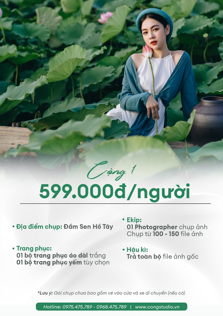Chỉ Từ 5xx Sở Hữu Ngay Bộ Ảnh Sen Hồ Tây Tại Cộng Studio