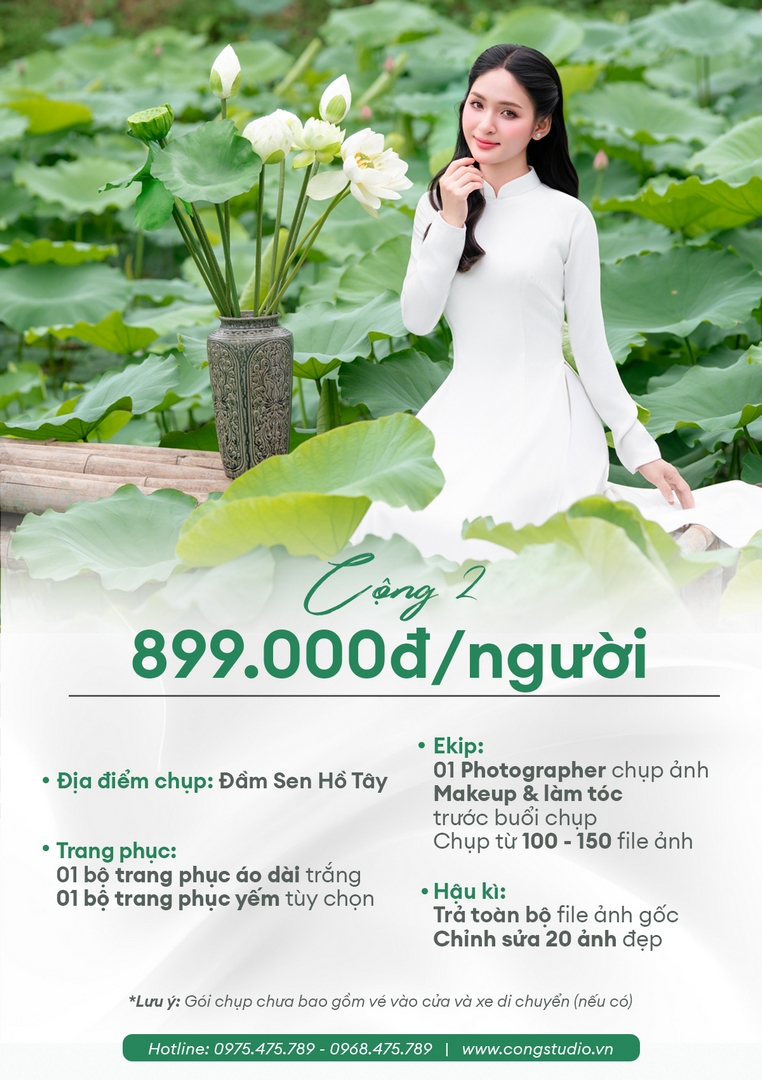 Chỉ Từ 5xx Sở Hữu Ngay Bộ Ảnh Sen Hồ Tây Tại Cộng Studio
