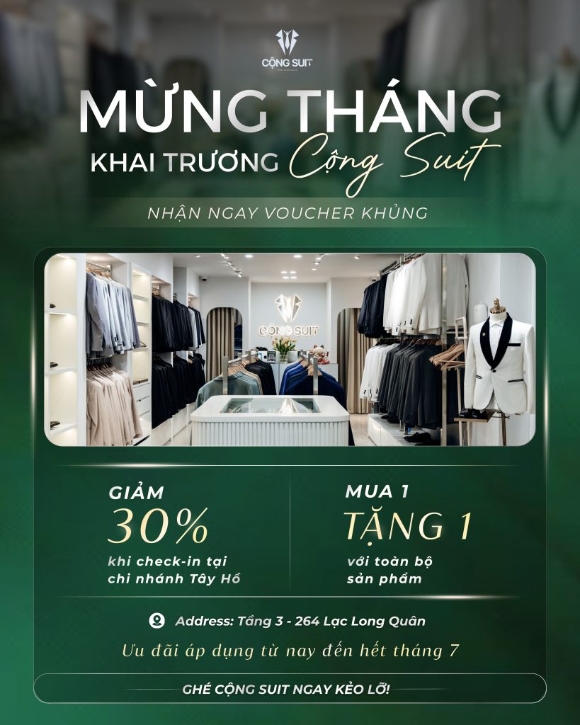 Mừng Tháng Khai Trương Cộng Suit Tung Ra Ngàn Voucher Hấp Dẫn