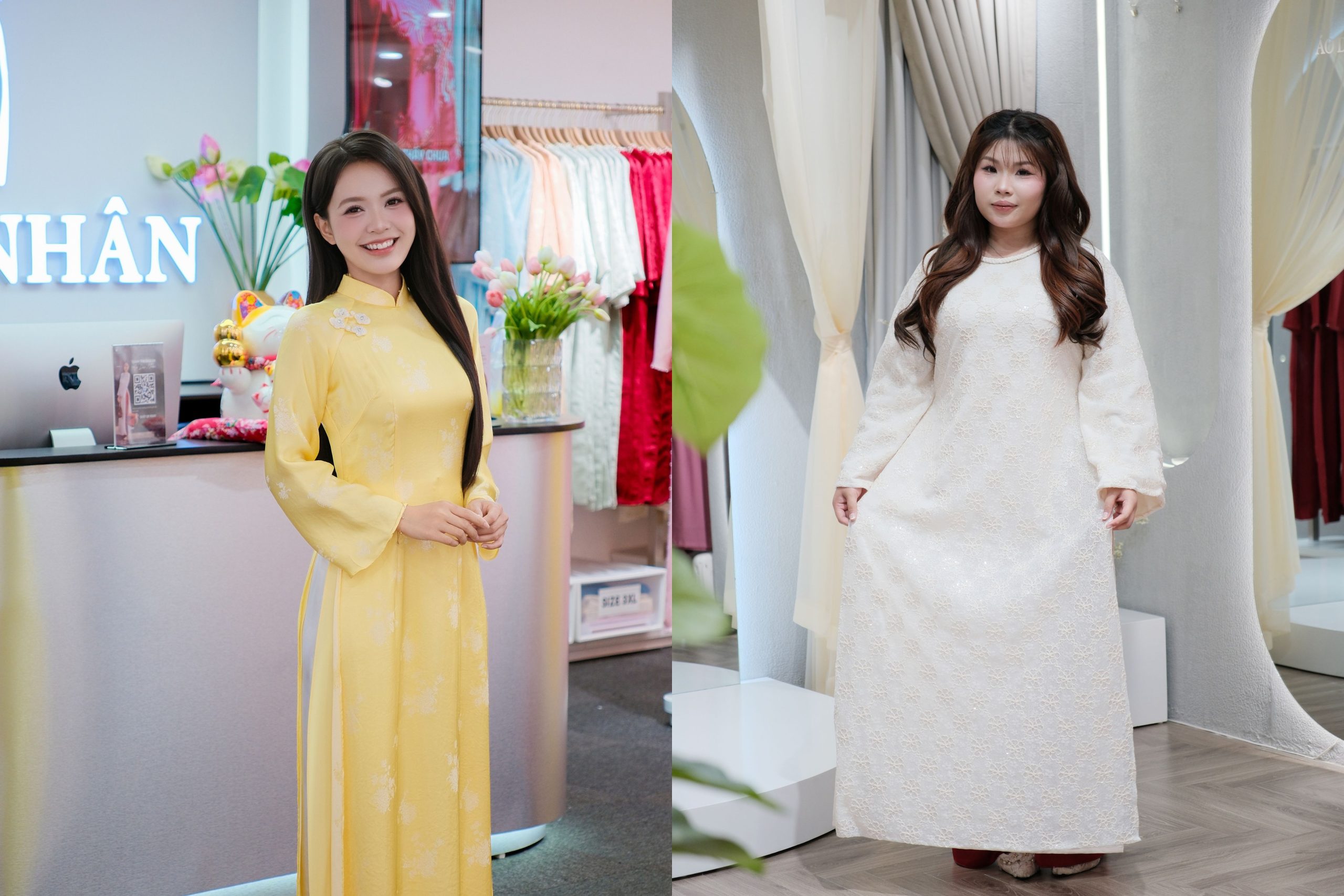 thuê áo dài đa dạng size tại áo dài nhân